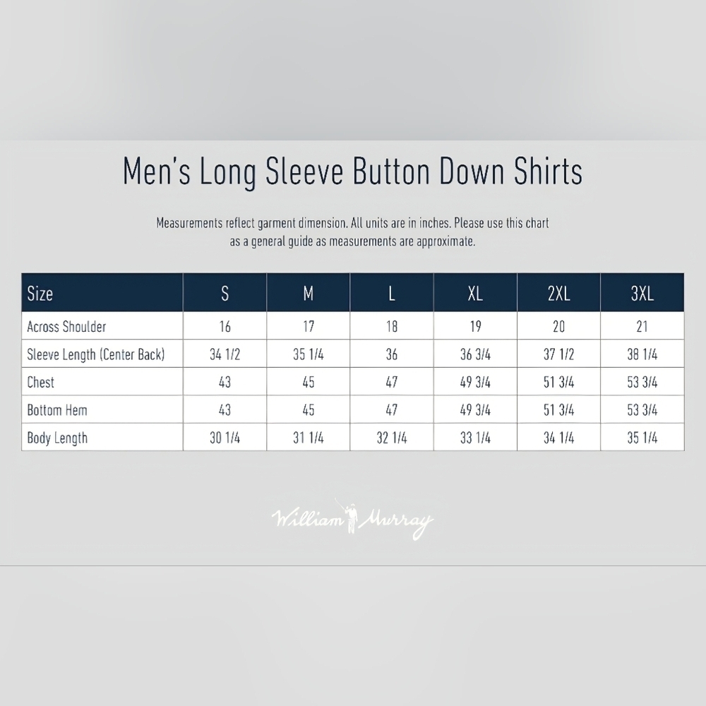 ⛳ William Murray Performance Golf Long Sleeve Button Down Shirt X-large - Picture 8 of 8